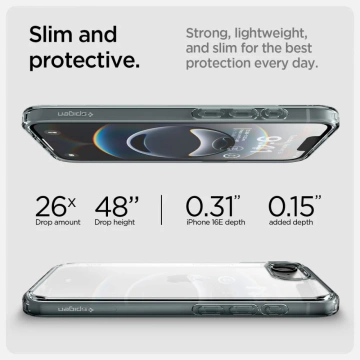 Etui Spigen Ultra Hybrid do iPhone 16E Space Crystal TPU+PC Przezroczyste