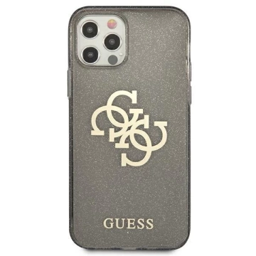 Guess GUHCP12LPCUGL4GBK iPhone 12 Pro Max 6,7" czarny/schwarz Hartschale Glitter 4G Big Logo