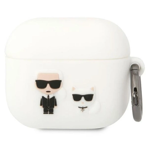 Karl Lagerfeld Kopfhörerschutzhülle für AirPods 3 Hülle weiß/weiß Silikon Karl