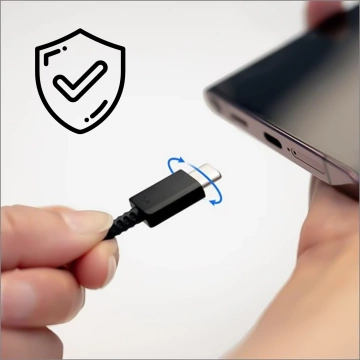 Oryginalny kabel Samsung USB-C do USB-C EP-DW767 do ładowania 1.8m 3A 25W / 45W Czarny