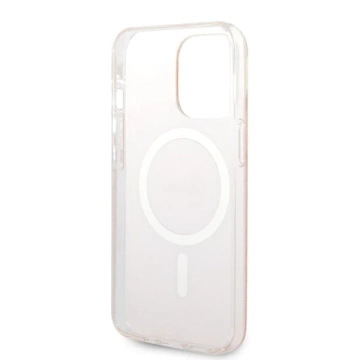 Zestaw Guess GUBPP13XH4EACSP Case+ Charger iPhone 13 Pro Max różowy/pink hard case 4G Print MagSafe