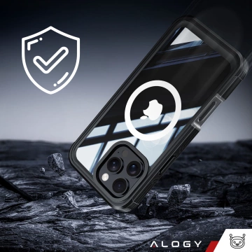Schutzhülle für Apple iPhone 16 Pro Max Alogy Shield360 MagCase™️ mit MagSafe-Funktion, inklusive Display- und Kameraschutz, Schwarz