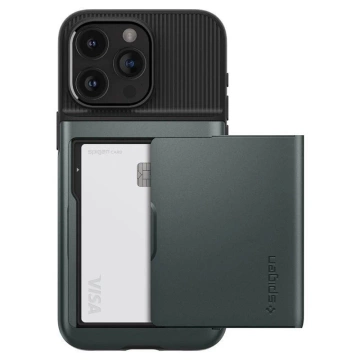 Etui Spigen Slim Armor CS do Apple iPhone 15 Pro Max - ciemnozielone
