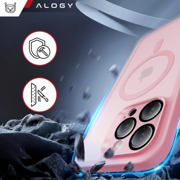 3-in-1 Hybrid-Glashüllen-Set für Apple iPhone 16 Pro Max: Schutzhülle mit Hybrid-MagSafe-Funktion und Linsenschutz, 2x Displayschutzfolie aus gehärtetem Glas, Alogy 3-in-1-Hüllen-Set, Pink