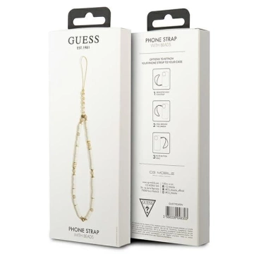 Ratet mal, Anhänger GUUSTPEARW Phone Strap weiße Heishi-Perlen