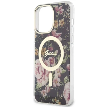 Etui für Telefon Guess GUHMP14XHCFWSK für Apple iPhone 14 Pro Max 6,7" Czarny/Black Hardcase Flower MagSafe