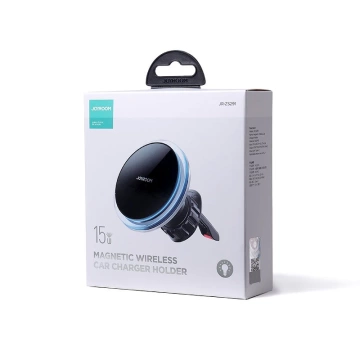 Joyroom Magnetische Autohalterung Qi Kabelloses Induktionsladegerät 15 W (MagSafe-kompatibel für iPhone) Lüftungsöffnung Silber (JR-ZS291)