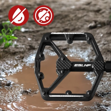 MTB-Plattformpedale aus Aluminium, 2er-Set, Aluminium Schwarz