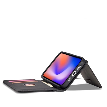 Magnetkartenhülle für iPhone 12 Pro Max Tasche Kartenetui Kartenhalter Schwarz