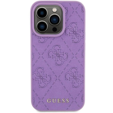 Original GUESS Hardcase GUHCP15XP4EPMU Hülle für iPhone 15 PRO MAX (Quilted 4G Classic / Hellviolett)