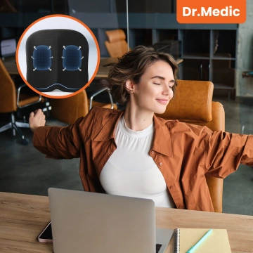  Poduszka na fotel DR.MEDIC ComfySeat™ Ergonomiczna siedzisko biurowe wsparcie kości ogonowej na krzesło do biura auta samochodu Czarna
