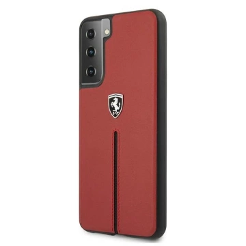 Etui na telefon Ferrari Hardcase do Samsung Galaxy S21 czerwony/red hardcase Off Track Leather Nylon Stripe