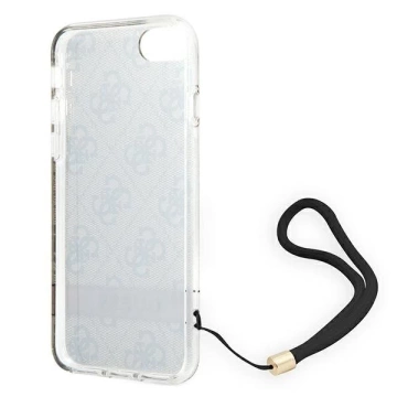 Guess GUOHCI8H4STW iPhone SE 2022 / SE 2020/7/8 braun / braunes Hardcase 4G Print Strap