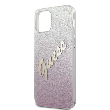 Guess GUHCP12LPCUGLSPI iPhone 12 Pro Max 6,7" różowy/pink hardcase Glitter Gradient Script