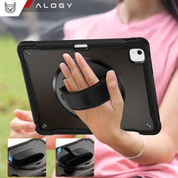 Etui pancerne 360 z miejscem na rysik do Apple iPad Air 11" (2024,2025) / Air 10.9" (2020,2022) / Pro 11 (2018) Alogy Pirate 360 Case obudowa na tablet Czarne