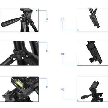 Statyw uniwersalny Alogy Tripod uchwyt do telefonu stojak 1/4 do kamer GoPro z pilot Bluetooth, pokrowiec Czarny