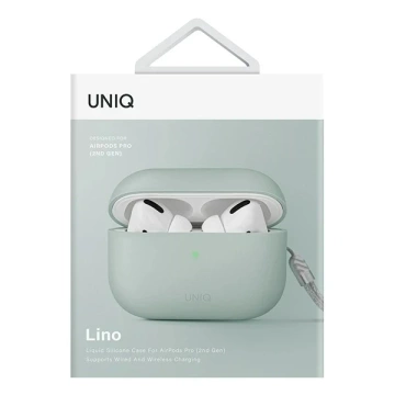 Etui ochronne na słuchawki UNIQ etui Lino AirPods Pro 2 gen Silicone miętowy/mint green