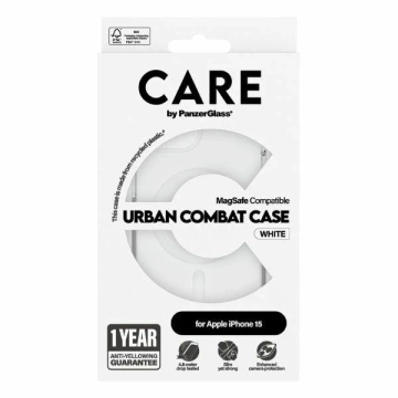 Etui do iPhone 15 CARE by PanzerGlass Urban Combat Case 6,1" MagSafe biały