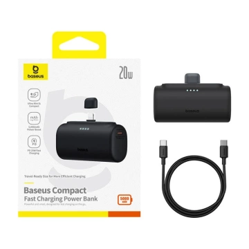 Powerbank Baseus Compact IP 5000mAh 20W Lightning USB-C Schwarz