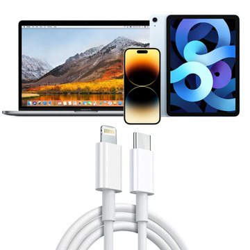 Kabel USB-C für Lightning für Apple iPhone iPad iPod 20W 2m BOX Weiß