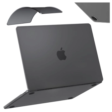 Etui do Apple MacBook Air 13.6 M2 / M3 / M4 (2022, 2023, 2024, 2025) - elastyczna, matowa obudowa ochronna, smukła i odporna na zarysowania – Alogy AirGuard™ Czarny