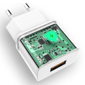 Ładowarka sieciowa USB 2.4A 2400mAh 12W Single Fast Charger Biała