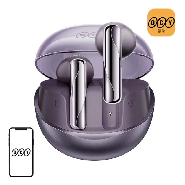 TWS QCY AilyBuds Clear T32-Ohrhörer (lila)