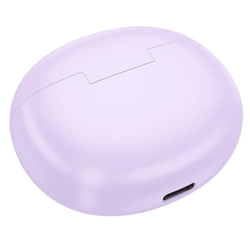 HOCO słuchawki bezprzewodowe Bluetooth TWS EW61 fioletowe z etui ładującym