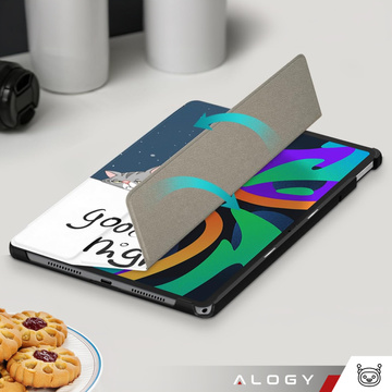 Etui do Lenovo Tab K11 / K11E 11” M11 10.95" TB330FU / TB330XU / TB331FC obudowa na tablet Case Alogy Book Cover Sleeping Cat + Szkło + Rysik