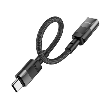 HOCO Adapter OTG Typ C (Męski) Do Lightning (Żeński) 3A U107 0,1 M Czarny
