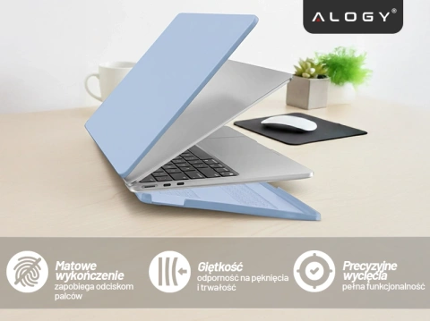 Etui do Apple Macbook Air 15 2023-2025 (M2/M3/M4) – elastyczna, matowa obudowa ochronna, lekka i odporna – Alogy AirGuard™ Lawendowy