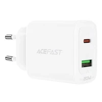 Acefast ładowarka sieciowa USB Typ C / USB 20W, PPS, PD, QC 3.0, AFC, FCP biały (A25 white)