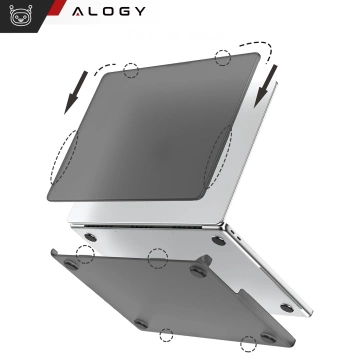 Etui do Apple Macbook Air 13 13.3" - 2018-2021 (M1 A2337/A2179/A1932) Alogy AirGuard™ Elastyczna obudowa Matowa Czerń