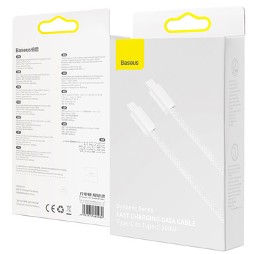 1m Baseus Dynamic USB-C auf USB-C 100W 480 Mbps Kabel Weiß