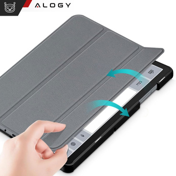 Etui do Samsung Galaxy Tab A9 2023 8.7" X110 / X115 obudowa na tablet Case Alogy Book Cover Szare + SZKŁO HARTOWANE