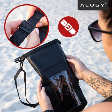 Beutel Wasserdichte Handyhülle Große Tasche Hülle Wasserdicht Alogy Wasserdicht Schwarz