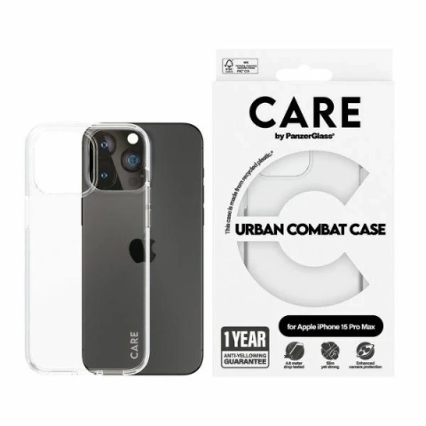 Etui do iPhone 15 Pro Max CARE by PanzerGlass Urban Combat Case Przezroczyste