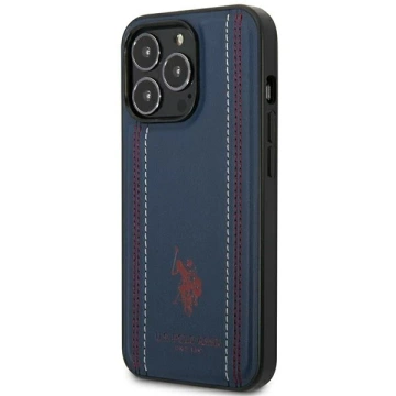 US Polo USHCP14XPFAV Handyhülle für Apple iPhone 14 Pro Max 6,7 Zoll Marineblau/Marineblau Ledernaht