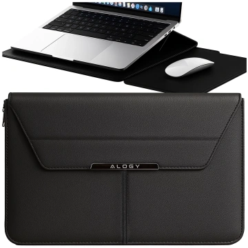 Torba na laptopa Alogy FlexCase Pro wielofunkcyjna rozkładana z podstawką i podkładką na myszkę do Macbooka 13/  14" Czarna