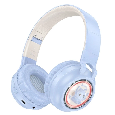 HOCO W50 Bluetooth-Kopfhörer, blau, mit RGB-Hintergrundbeleuchtung