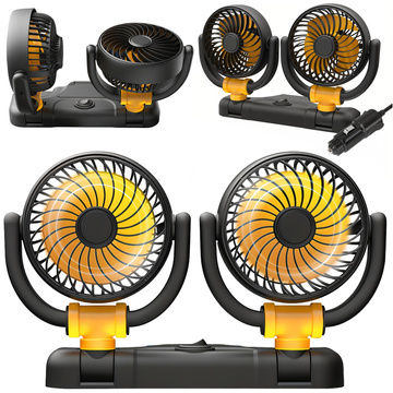 Doppelter Autolüfter für das Cockpit, verstellbar, geräuschlos, für den Zigarettenanzünder für Alogy Car 12V Black