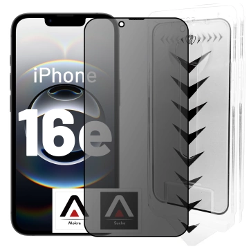 Szkło hartowane Prywatyzujące do Apple iPhone 16e ochronne szkiełko na ekran 9H Alogy Privacy EasyShield™️ z ramką montażową