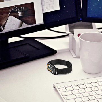 Pasek bransoleta stalowa Milaneseband do Xiaomi Smart Band 8/ 8 NFC Black