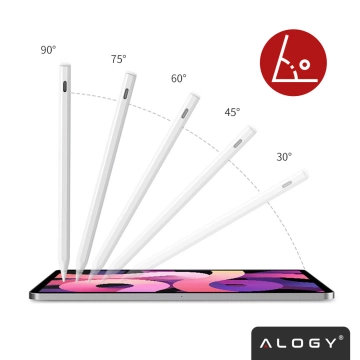 Alogy Magnetischer Stylus-Stift, Notiz- und Skizzenstift für Apple iPad Pro/Air/Mini, Weiß