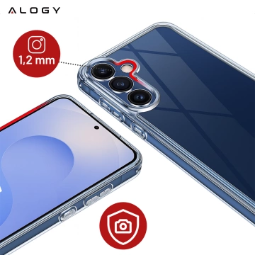 Etui Przezroczyste do Samsung Galaxy S25 Plus, Podwyższone Krawędzie, Idealne Dopasowanie, PC + TPU, Alogy HybridShield™ Case + SZKŁO HARTOWANE