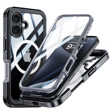 Schutzhülle für Apple iPhone 16 Plus Alogy Shield360 MagCase™️ mit MagSafe-Funktion, inklusive Display- und Kameraschutz, Schwarz