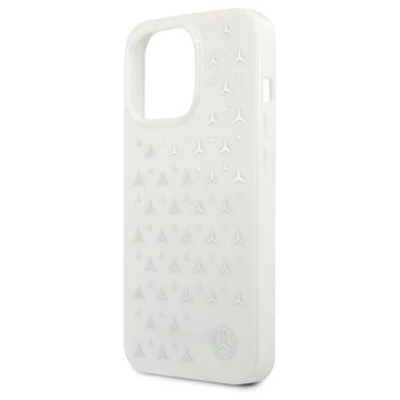 Mercedes MEHCP13LESPWH Schutzhülle für Apple iPhone 13 Pro / 13 6.1" Weiß/Weiß Hardcase Silbernes Sternenmuster