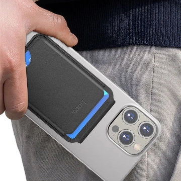 Hoco GT3 MagSafe Magnetische Geldbörse mit iPhone-Ständer Schwarz