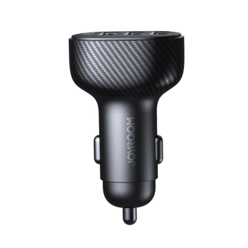 Ładowarka samochodowa Joyroom JR-CCD03 3× USB-A 17 W z wyświetlaczem – czarna