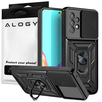 Alogy Camshield Standring Hülle mit Kameraabdeckung für Samsung Galaxy A73 / A73 5G Glass